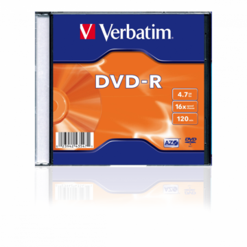 VERBATIM DVD-R Lemez 16X 4,7GB Slim tokban 1db 43547