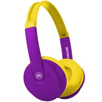 Maxell HP-BT350 KIDZ Bluetooth fejhallgató gyerekeknek 85dB hangerőkorláttal - lila/sárga