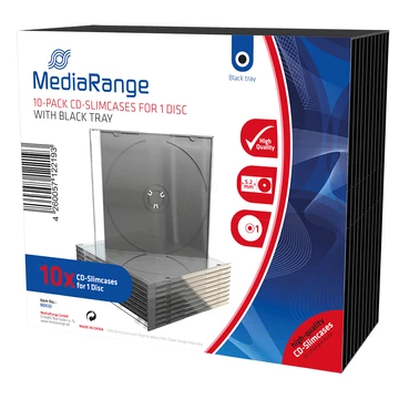 MediaRange CD tok 5,2 mm Slim 1 lemezes - fekete (10 db)