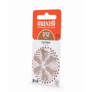 790421.00.EU Maxell PR41 (312) Hallókészülék elem Zinc Air  1.45V 6db/csomag