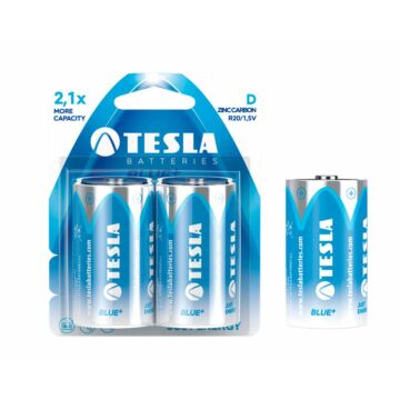 Tesla R20 D Típusú 1.5V Cink-Karbon Elem Blue+ (2 Blister) - 1099137023