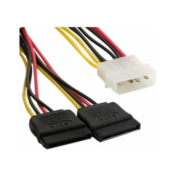06858 4World MOLEX 2x SATA F/M tápkábel [15cm]