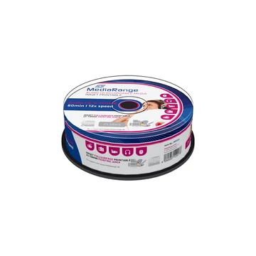 MediaRange CD-R 52X nyomtatható felületű audio lemez 700MB - cake (25)
