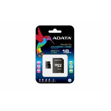 Adata Premier Pro Micro SDHC Memóriakártya 16GB UHS-I U3 Class 10 + Adapter (AUSDH16GUI3CL10-RA1) - AUSDH16GUI3CL10_RA1