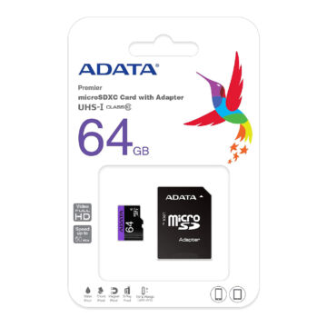 Adata Premier 64GB Micro SDXC Memóriakártya Class 10 + Adapter (AUSDX64GUICL10-RA1) - AUSDX64GUICL10_RA1