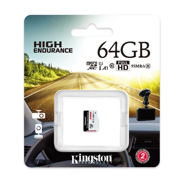 Kingston Endurance Micro SDXC 64GB Class 10 UHS-I U1 A1 memóriakártya 95 MB/s olvasási sebességgel - fekete