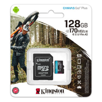 SDCG3/128GB Kingston 128GB Canvas Go! Plus (A2) U3V30 UHD microSD (170MB/s) + Adapter