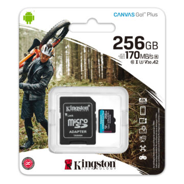 SDCG3/256GB Kingston 256GB Canvas Go! Plus (A2) U3V30 UHD microSD (170MB/s) + Adapter