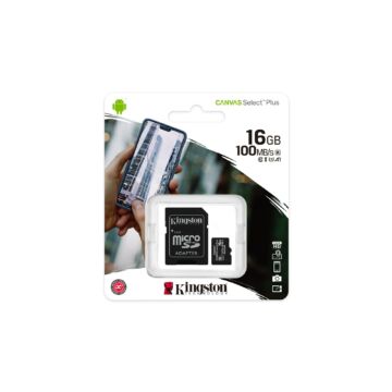 Kingston Canvas Select Plus 16GB microSD memóriakártya + Adapter