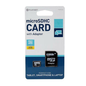 Platinet 16GB Micro SDHC Memóriakártya Class 10 + Adapter - 42209