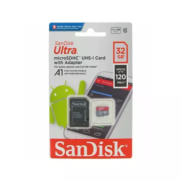 SDSQUA4-032G-GN6MA SANDISK Ultra 32GB microSDHC memóriakártya 120MB/s UHS-I A1 + adapter