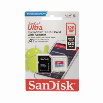 SDSQUA4-128G-GN6MA SANDISK Ultra 128GB microSDXC memóriakártya 120MB/s UHS-I A1 + adapter