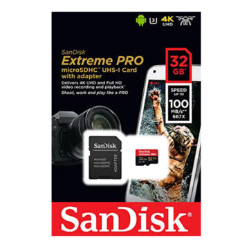 SanDisk Extreme Pro 32GB Micro SDHC Memóriakártya A1 U3 V30 UHS-I (100/90 MB/s) + Adapter (SDSQXCG-032G-GN6MA) - SDSQXCG_032G_GN6MA
