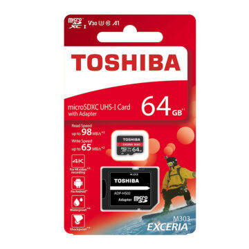 THN-M303R0640E2 Toshiba 64GB M303 Micro SDXC memóriakártya + Adapter