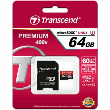 Transcend 64GB Micro SDXC Memóriakártya Cl10 UHS-I + Adapter - TS64GUSDU1
