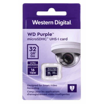 WDD032G1P0C WD Purple MICRO SDHC 32GB CL10 U1 (100 Mb/s olvasási sebesség)