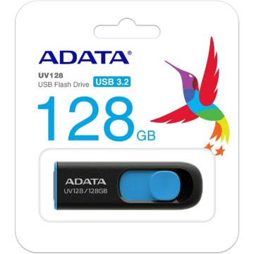 Adata UV128 128GB Pendrive USB 3.0 - Fekete-Kék - AUV128_128G_RBE