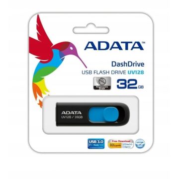 Adata UV128 32GB Pendrive USB 3.0 - Fekete-Kék (AUV128-32G-RBE) - AUV128_32G_RBE