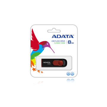 Adata C008 Classic 8GB Pendrive USB 2.0 - Fekete-Piros (AC008-8G-RKD) - AC008_8G_RKD
