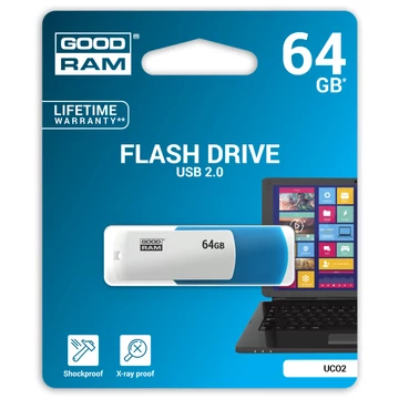 Goodram UCO2 64GB Pendrive [USB 2.0] Kék / Fehér UCO2-0640MXR11