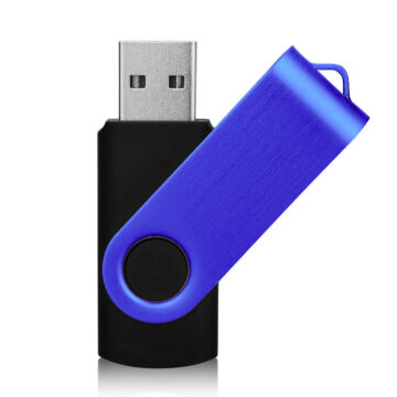 Colour Swivel 4GB Szitázható Pendrive USB 2.0 Fekete/kék - COUSB17