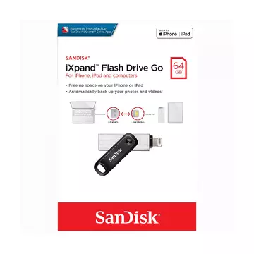 SDIX60N-064G-GN6NN SANDISK iXPAND FLASH DRIVE GO PENDRIVE 64GB USB 3.0 Apple Lightning Ezüst-Fekete