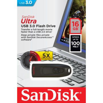 SanDisk Cruzer Ultra 16GB Pendrive USB 3.0 (100 Mb/S) (SDCZ48-016G-U46) - SDCZ48_016G_U46