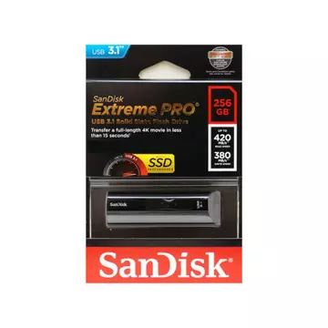 SDCZ880-256G-G46 SanDisk Extreme PRO 256GB USB 3.1 [420/380 MB/s] fekete
