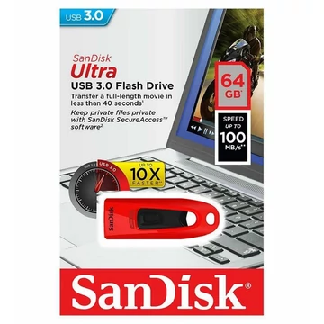 SanDisk Cruzer Ultra pendrive 64GB USB 3.0 - piros
