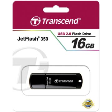Transcend 16GB USB 2.0 Pendrive Jetflash 350 Fekete - TS16GJF350