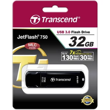 Transcend 32GB USB 3.0 Pendrive Jetflash 750 Fekete - TS32GJF750K