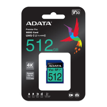 ASDX512GUI3V30S-R ADATA Premier Pro 512GB SDXC UHS-I U3 [100 MB/s]