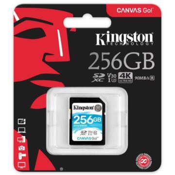 Kingston 256GB Canvas Go SDXC Memóriakártya (90/45 Mb/s) - SDG/256GB