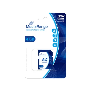MediaRange SDHC 4GB Class 10 memóriakártya 20 MB/s olvasási sebességgel