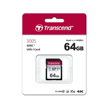 TS64GSDC300S Transcend 64GB SDXC Memóriakártya [95MB/S] USD300S