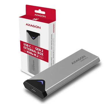 EEM2-UG2 Axagon M.2 NVMe Külső SSD merevlemez ház USB 3.2 Gen1 Fém Fekete