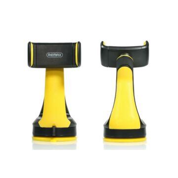 RM-C15-black+yellow REMAX RM-C15 Autós telefontartó szilikonos tapadóval, Fekete-sárga