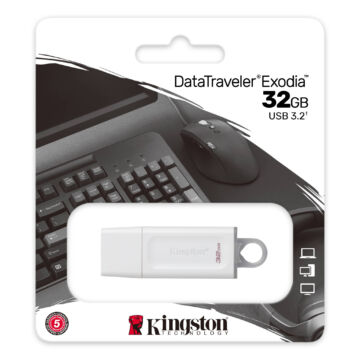 KINGSTON EXODIA DATA TRAVELER PENDRIVE 32GB USB 3.2 Gen1 Fehér