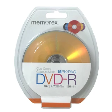 MEMOREX DVD-R 16X 4,7GB Színes Lemezek 15db BLISTER