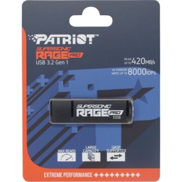 PEF512GRGPB32U PATRIOT SUPERSONIC RAGE PRO PENDRIVE 512GB USB 3.2 Fekete