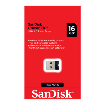 SANDISK CRUZER FIT PENDRIVE 16GB USB 2.0 Fekete (SDCZ33-016G-B35) - SDCZ33_016G_B35