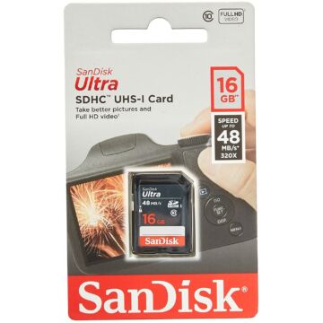 SanDisk Ultra SDHC 16GB Memóriakártya UHS-I Class 10 (48 Mb/S) (SDSDUNB-016G-GN3IN) - SDSDUNB_016G_GN3IN