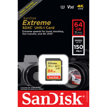 SanDisk Extreme 64GB SDHC [150/70MB/s] V30 UHS-I U3