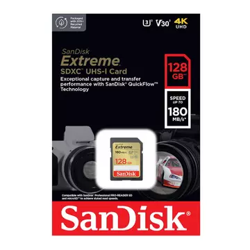 Sandisk Extreme SDHC 128GB CL10 UHS-I U3 V30 (180/90 MB/s)