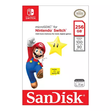 SanDisk microSDXC 256GB A1 UHS-I V30 U3 Nintendo switch memóriakártya (100/90 MB/s)