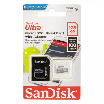 SDSQUNR-128G-GN6MN SANDISK Ultra 128GB microSDXC memóriakártya 100MB/s Class 10 UHS-I 