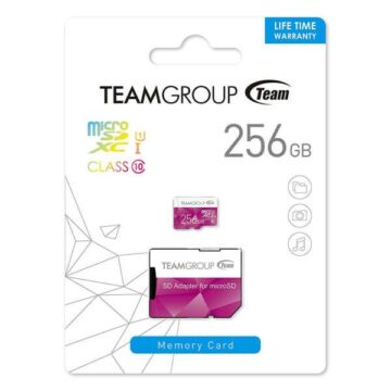 TCUSDX256GUHS46 Team Group Colour 256GB micro SDXC memóriakártya + Adapter Pink
