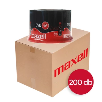 Maxell DVD-R 16X lemez 4,7 GB - 200 db (4x50) cake csomagolás