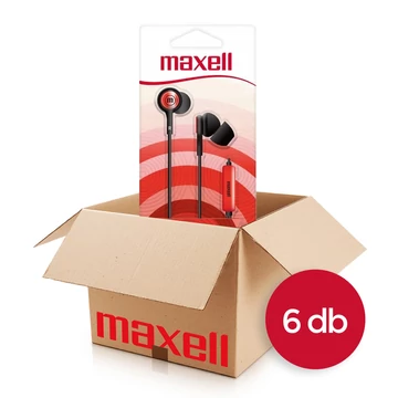 Maxell IN-Tips vezetékes fülhallgató mikrofonnal 6 db - piros/fekete