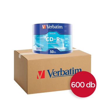 Verbatim CD-R 52X lemez 700 MB Extra Protection felülettel - 12 db shrink csomagolás